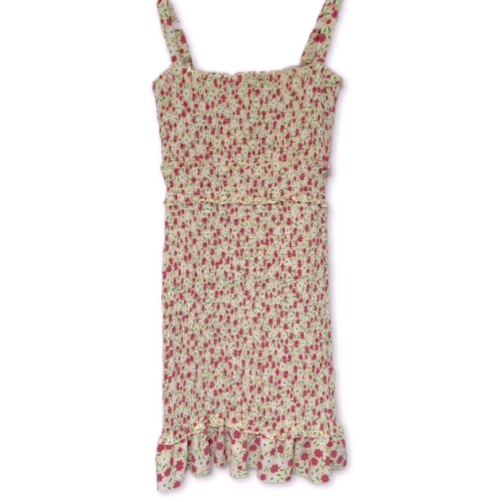 floral ruffled dress, size large